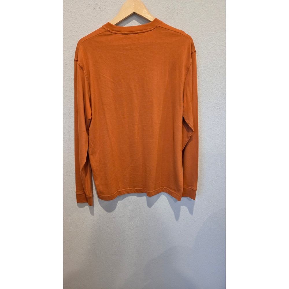 Tailorbyrd Shirt Pima Cotton Long Sleeve Crew Neck Regular Orange Preppy Men M - Picture 3 of 12